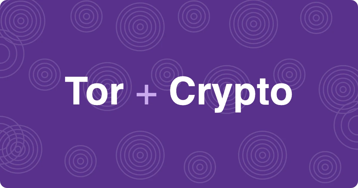 Purple Tor plus Crypto banner with concentric ring pattern for PRO Test onion sites