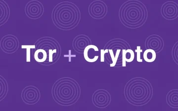 Fioletowy baner Tor i krypto z koncentrycznymi pierścieniami dla stron onion PRO Test